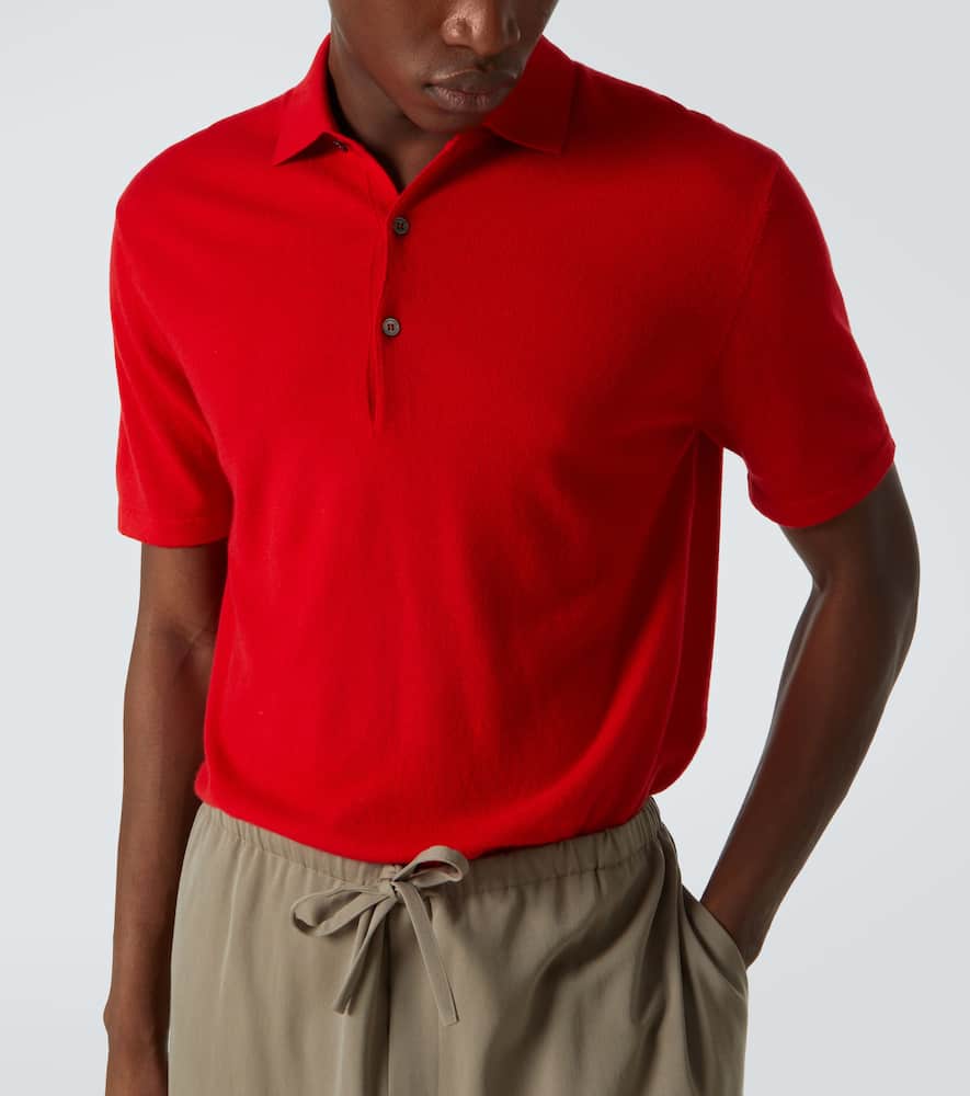 Arch4 Mr Rochester Cashmere Polo Sweater In Postbox Red