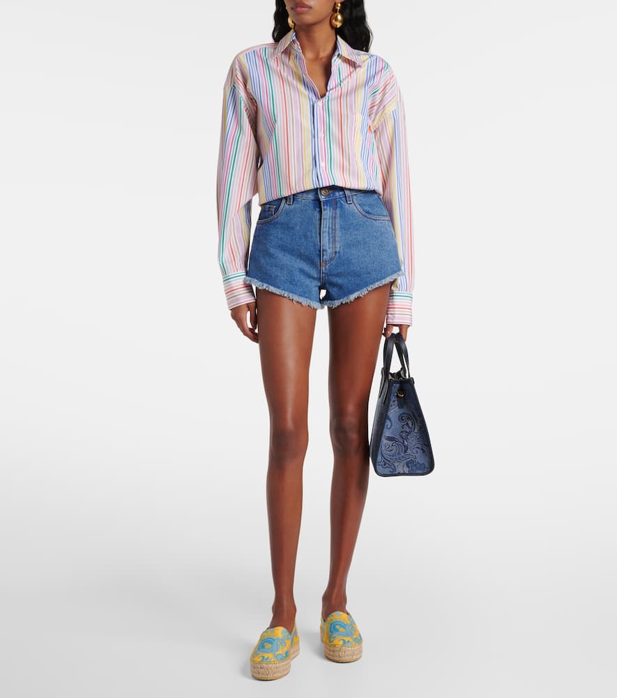Etro Printed Canvas Espadrilles In Yellow