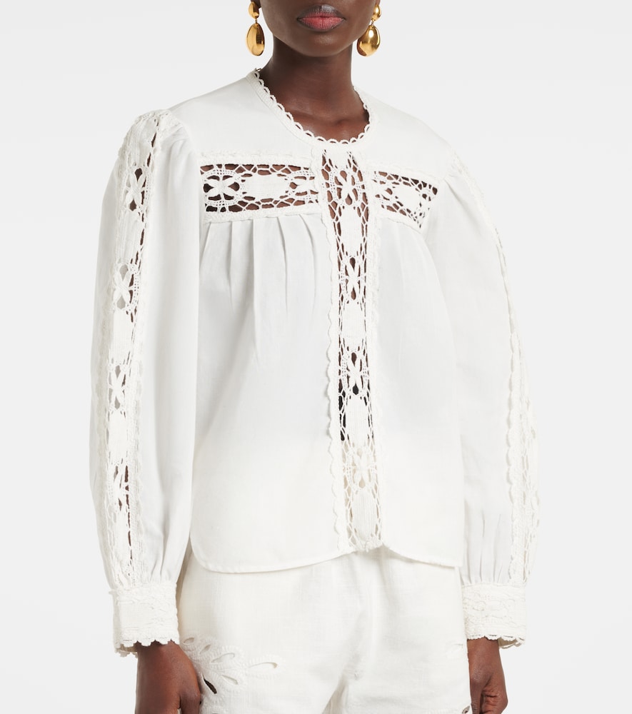 Valmira Embroidered Linen And Cotton Top