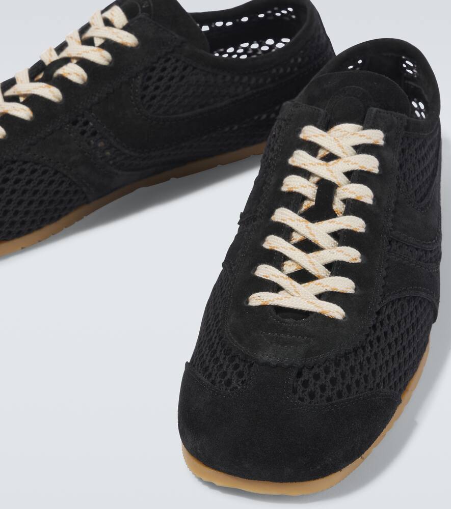 DRIES VAN NOTEN SUEDE AND MESH SNEAKERS