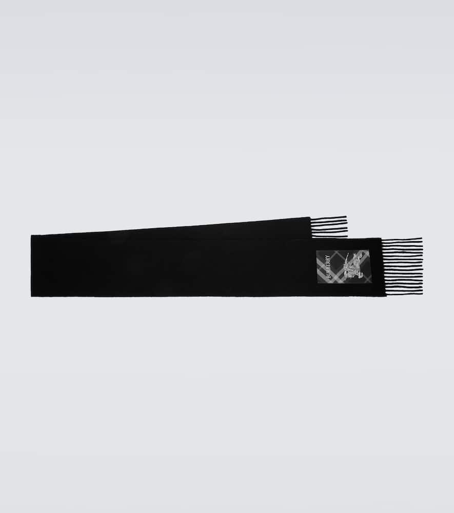 Logo patch-appliqué cashmere scarf