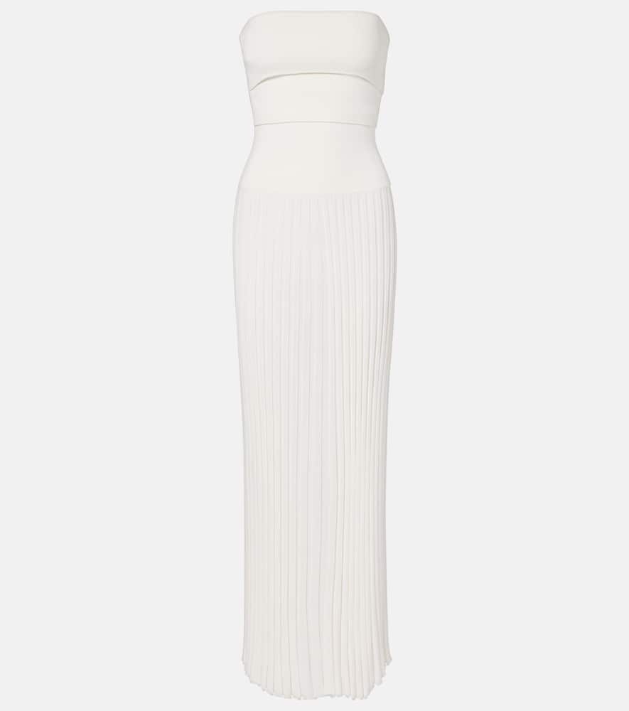 Christopher Esber Slash Cutout Ribbed-knit Maxi Dress In White