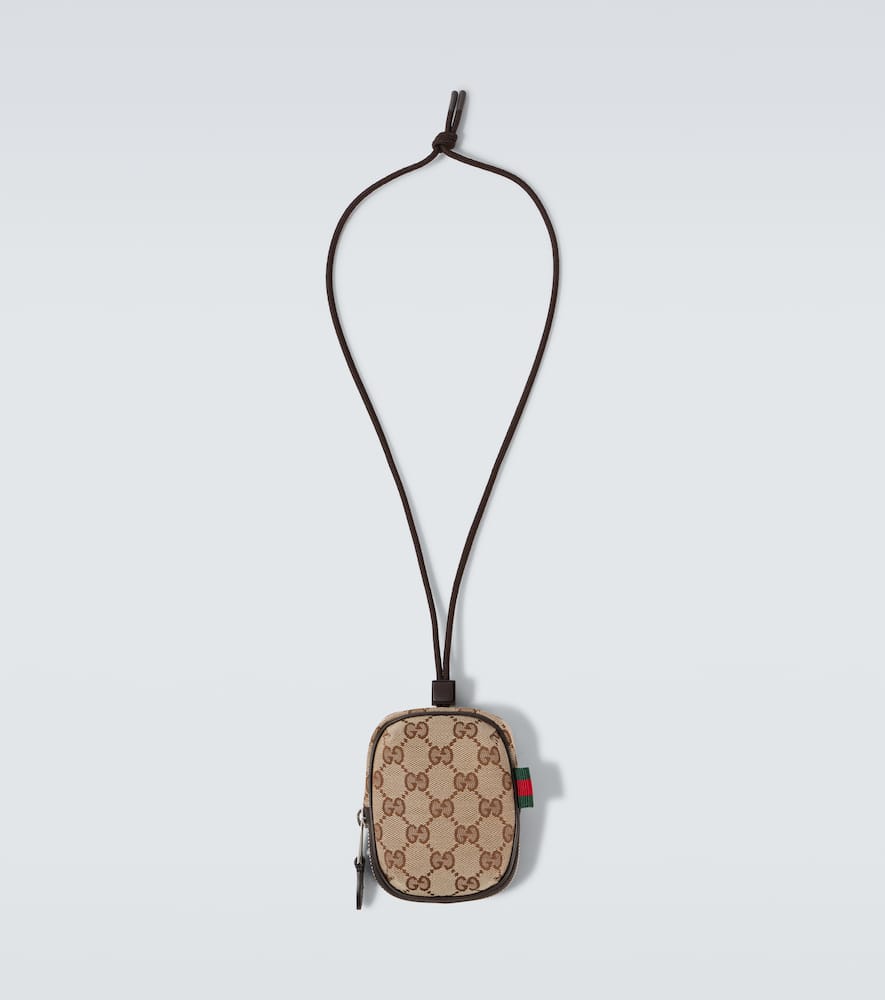 GG Canvas pouch with strap