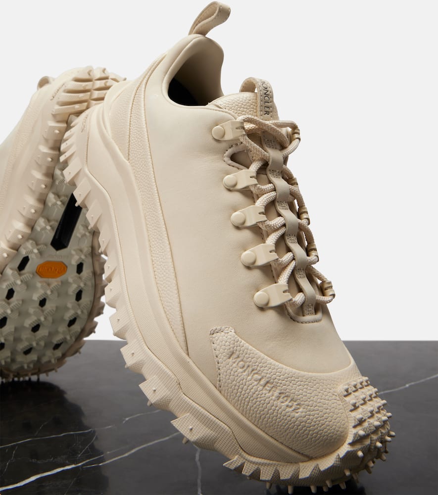 Moncler Trailgrip Apex Leather Sneakers In Sand