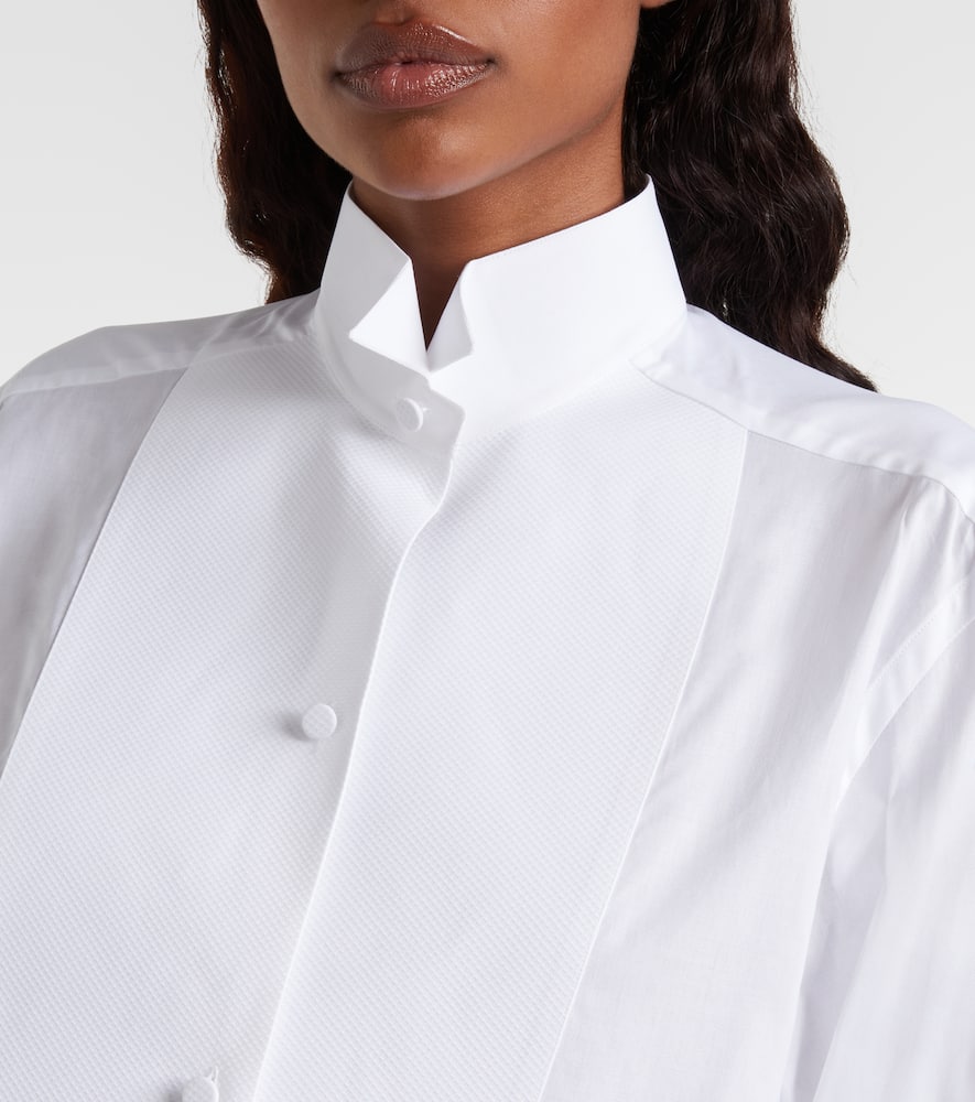 Tom Ford Bib Front Cotton Voile Button-up Shirt In White