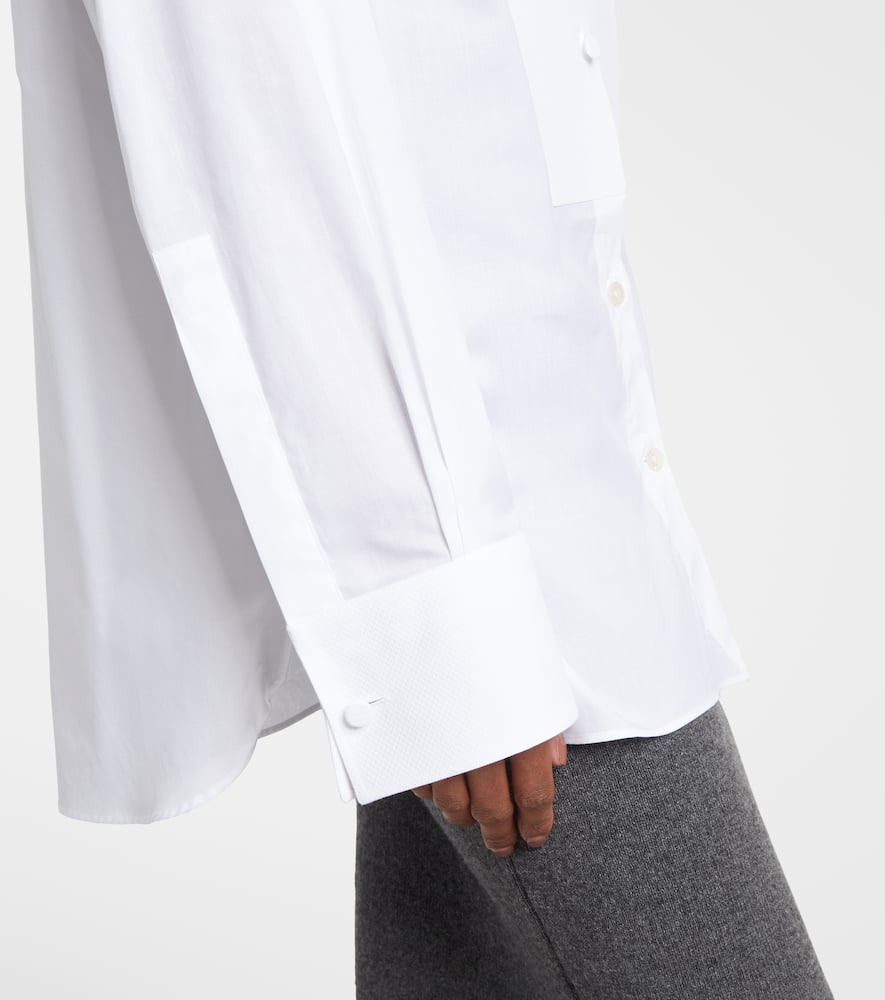 Tom Ford Bib Front Cotton Voile Button-up Shirt In White