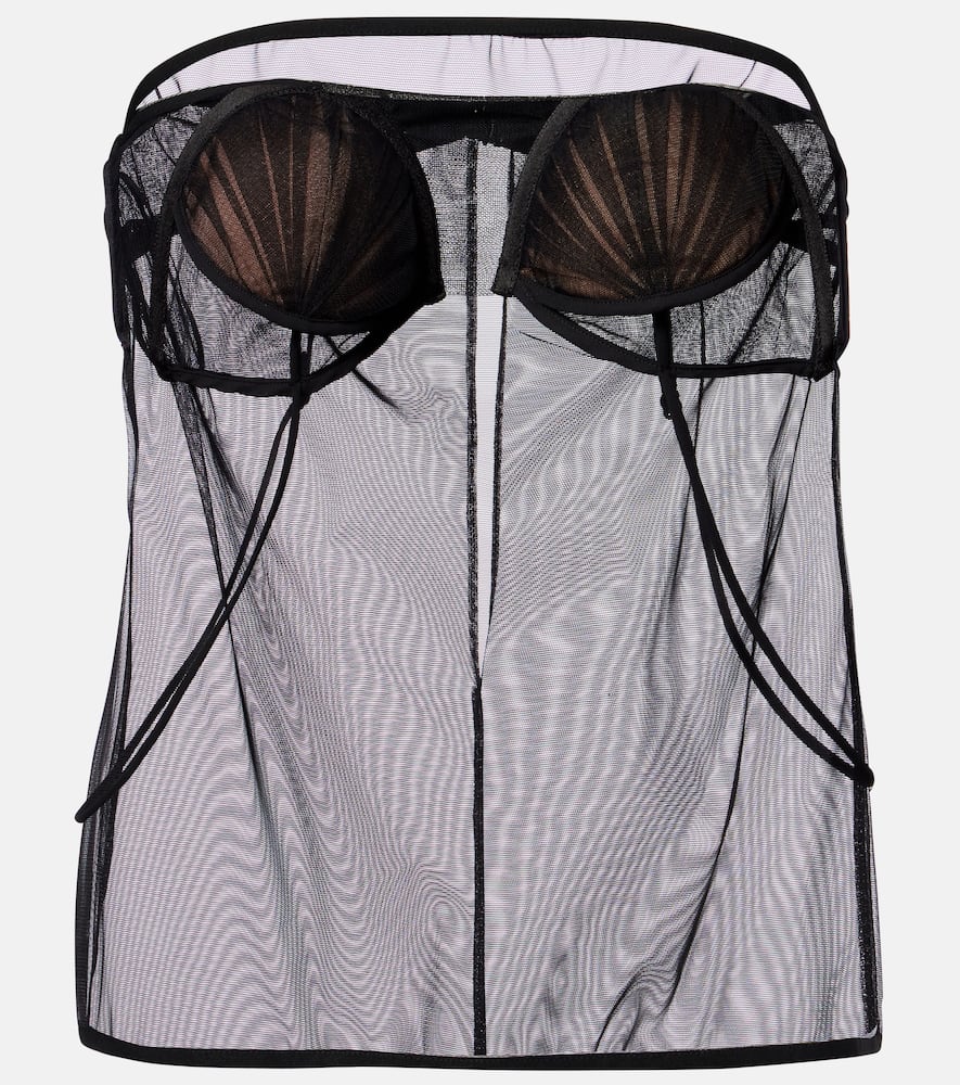 Nensi Dojaka Sheer Top In Black