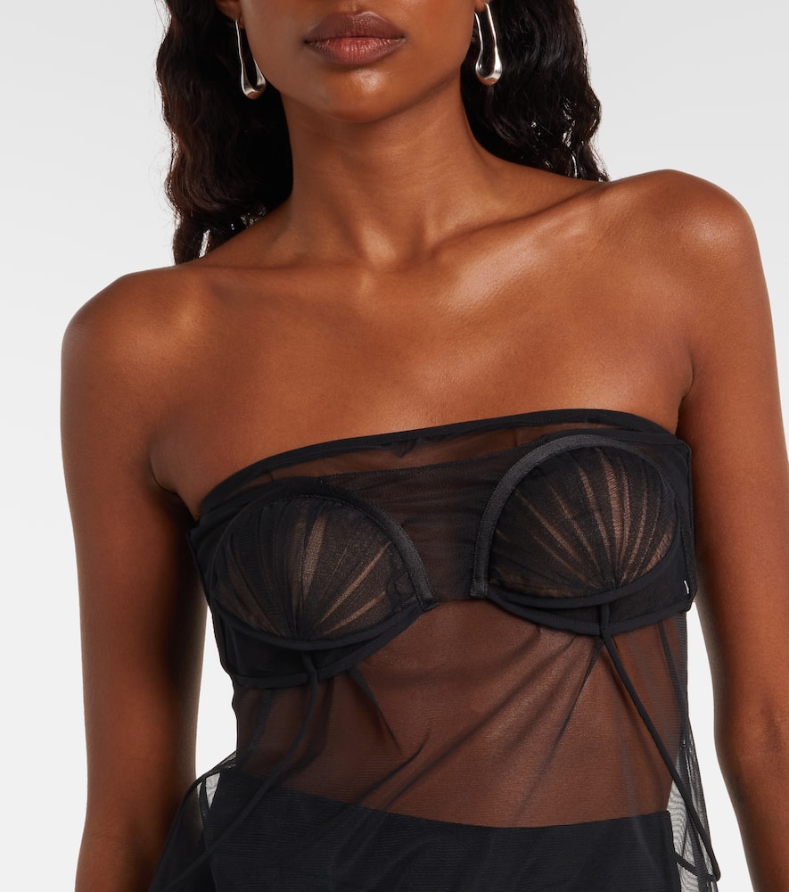 Nensi Dojaka Sheer Top In Black