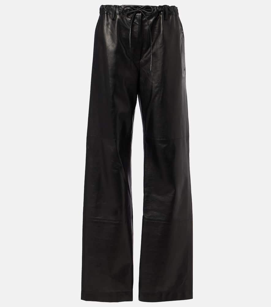 Proenza Schouler Magnus Leather Wide-leg Pants In Black