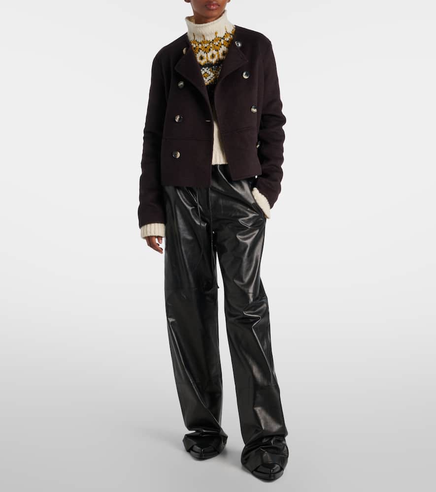 Proenza Schouler Magnus Leather Wide-leg Pants In Black