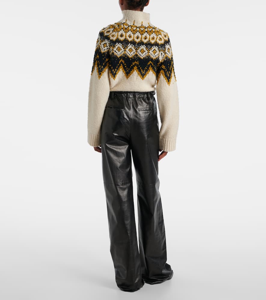 Proenza Schouler Magnus Leather Wide-leg Pants In Black