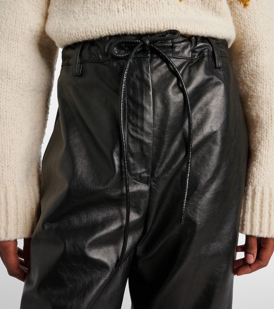 Proenza Schouler Magnus Leather Wide-leg Pants In Black