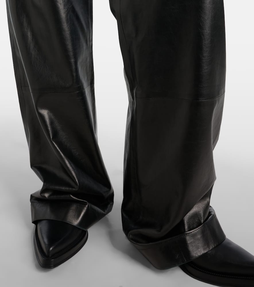 Proenza Schouler Magnus Leather Wide-leg Pants In Black
