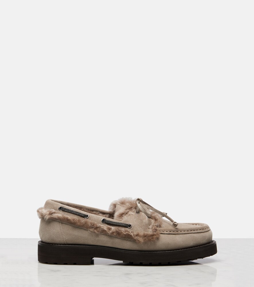  Brunello Cucinelli Brunello Cucinelli Segelschuhe Monili Aus Veloursleder 