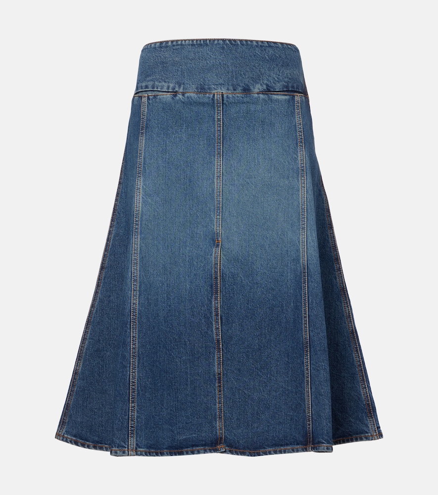 Alaia Alaïa Mid-rise denim midi skirt
