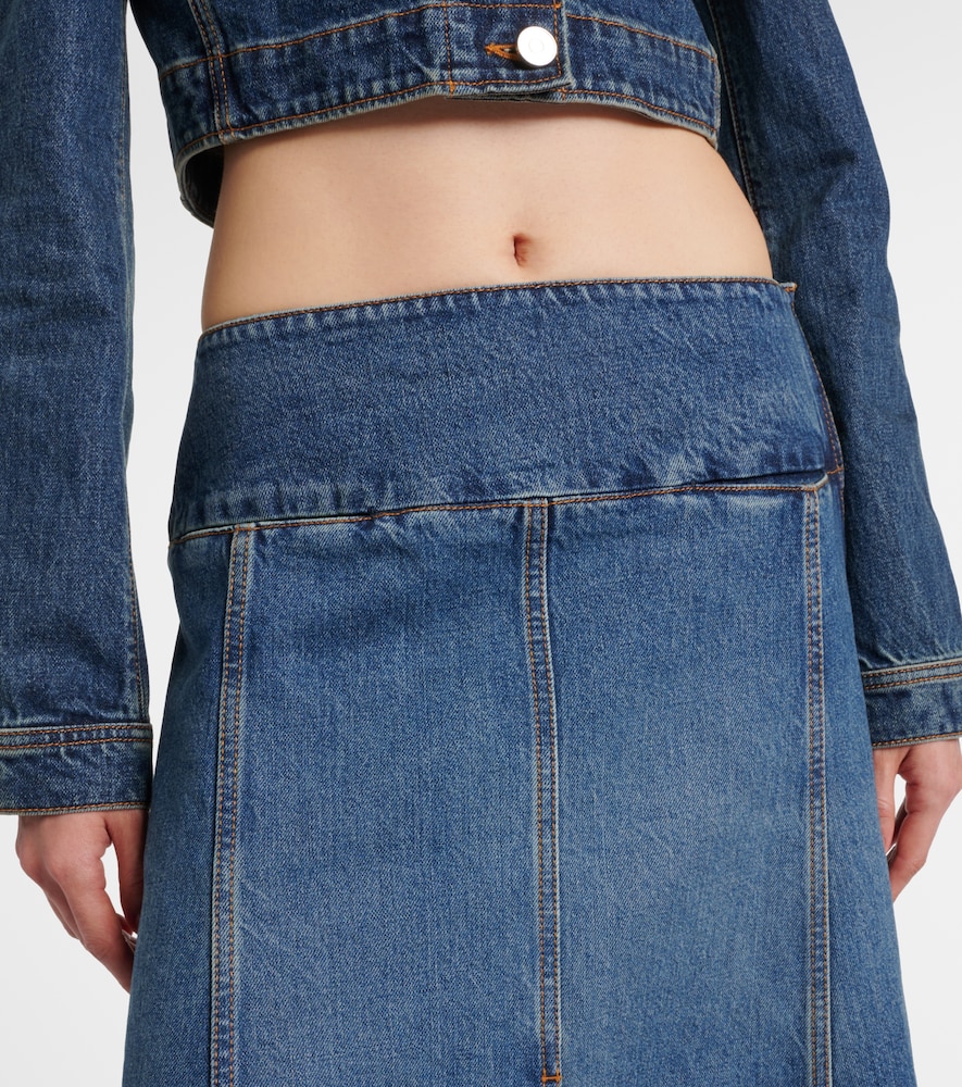  Alaia Alaã¯a Mid-rise Denim Midi Skirt 