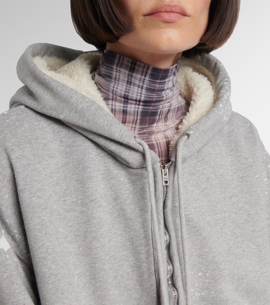 Acne Studios Womens Grey Melange Internal-fleece Relaxed-fit Cotton-blend Hoodie Xs In Gray