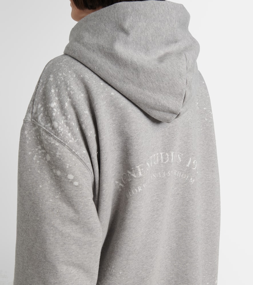 Acne Studios Womens Grey Melange Internal-fleece Relaxed-fit Cotton-blend Hoodie Xs In Gray