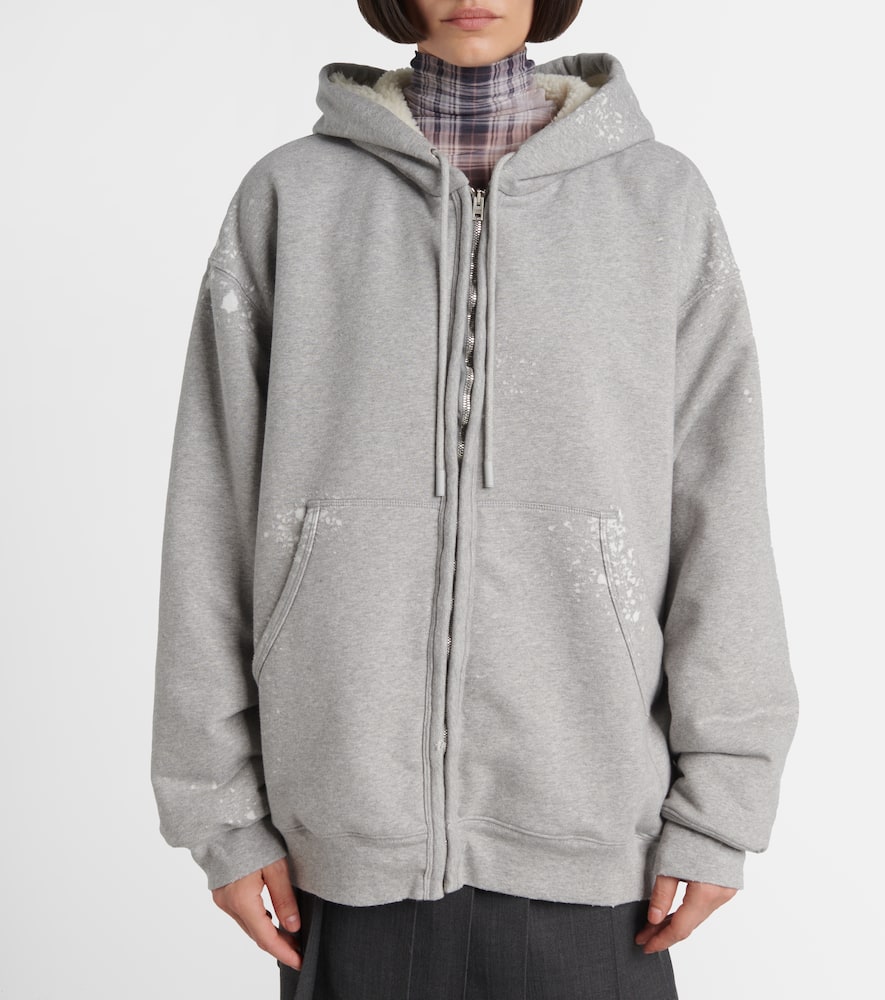 Acne Studios Womens Grey Melange Internal-fleece Relaxed-fit Cotton-blend Hoodie Xs In Gray