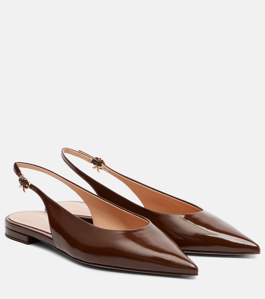 Gianvito Rossi Patent leather slingback flats