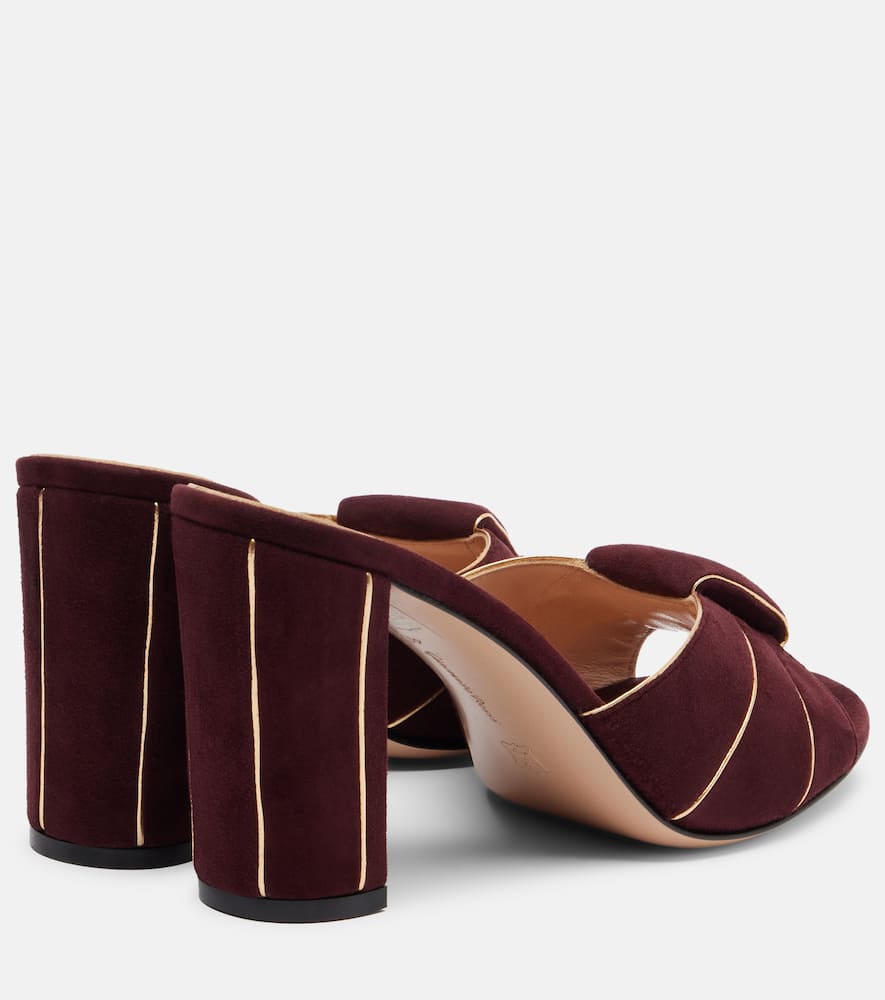 Gianvito Rossi Suede Mules In Burgundy
