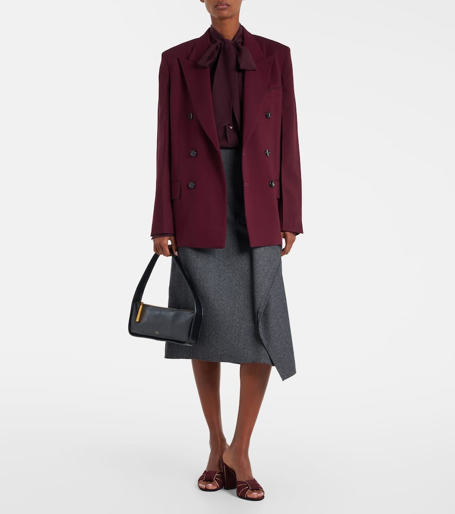 Gianvito Rossi Suede Mules In Burgundy