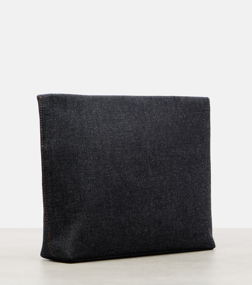 Givenchy Paris Logo Printed Zipped Clutch Bag In Black