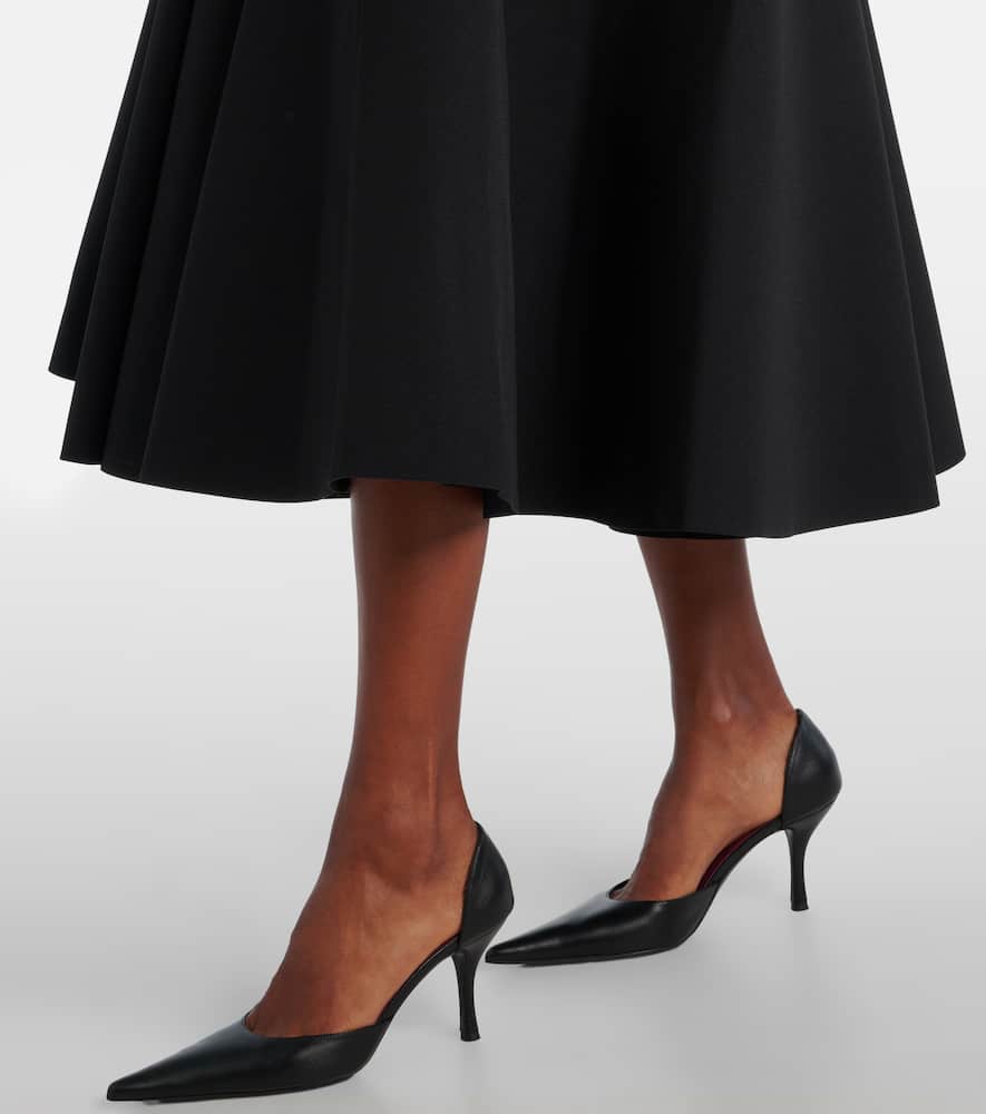 Solace London Ada Strapless Crêpe Midi Dress In Black