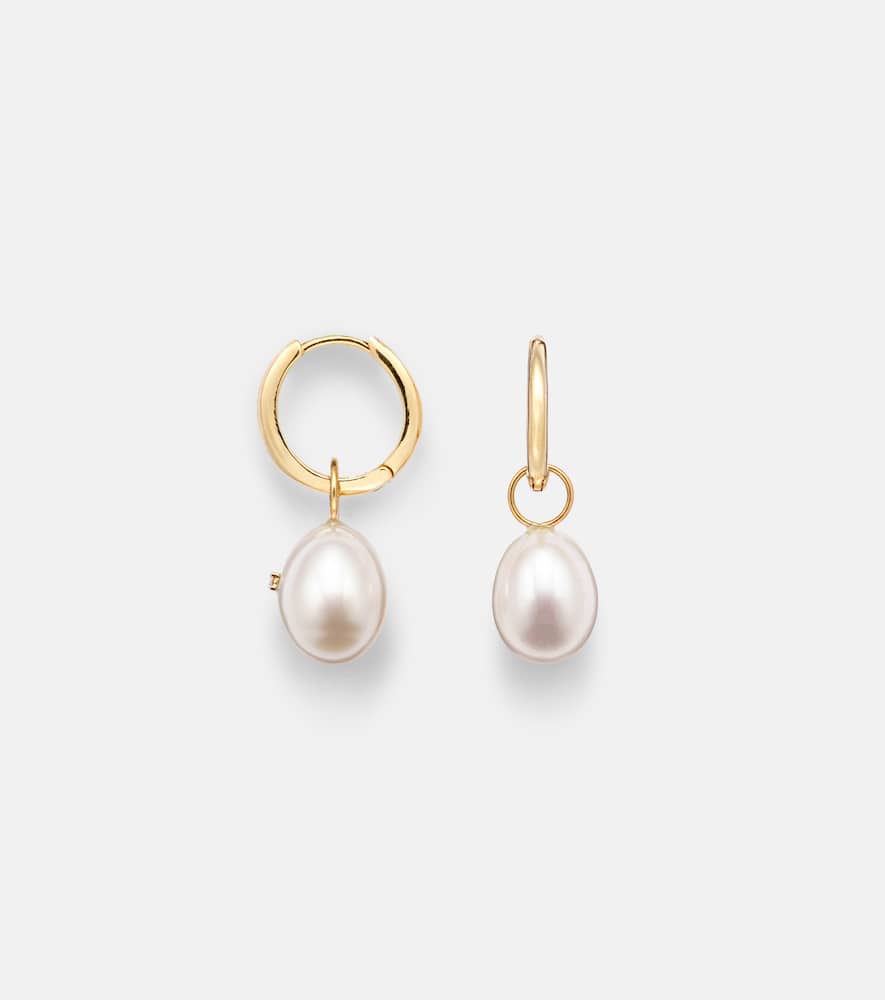 Mateo 14kt Gold Drop Earrings With Pearls And Diamonds In Gold
