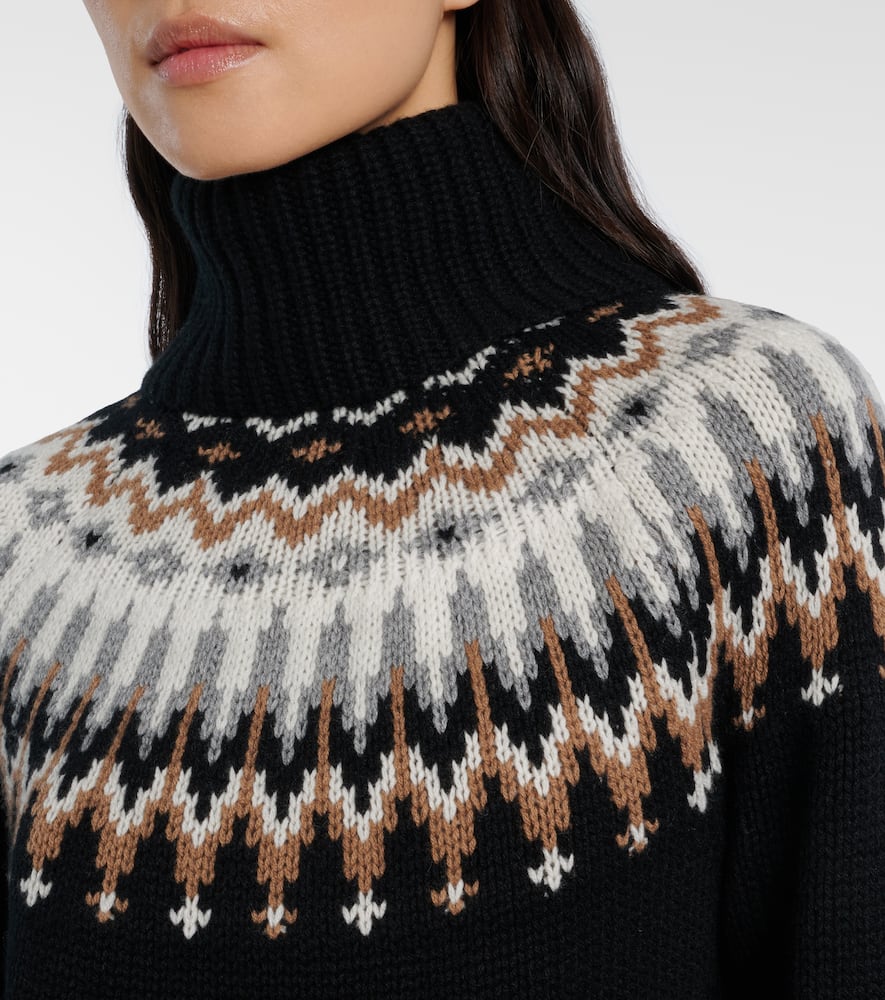 Bogner Ingrid Jacquard Cashmere Turtleneck Sweater In Black