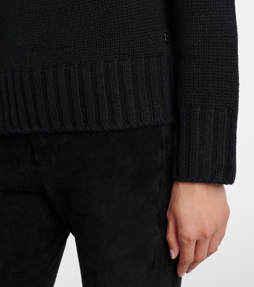 Bogner Ingrid Jacquard Cashmere Turtleneck Sweater In Black