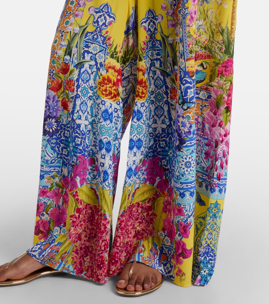 Camilla Embellished Halterneck Silk Crêpe Jumpsuit In Multi