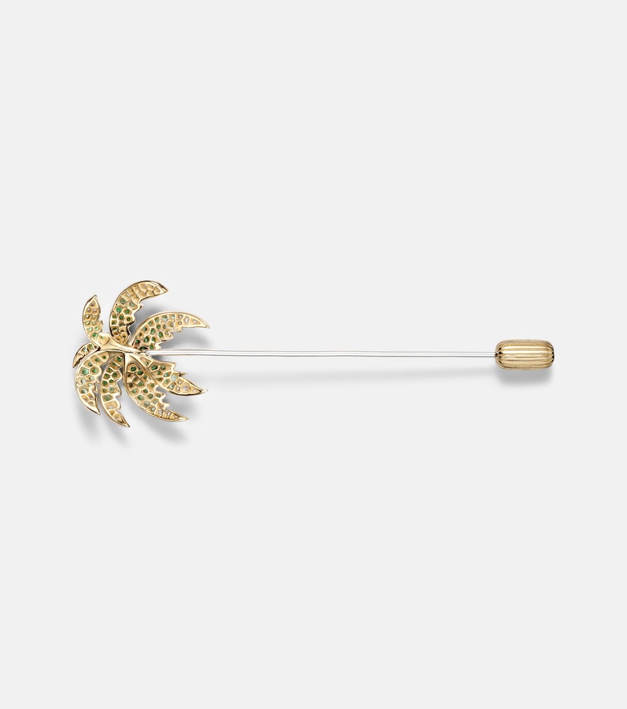  Yvonne Leon Yvonne Léon Brosche Palmier Aus 9kt Gelbgold Mit Diamanten Und Tsavoriten 