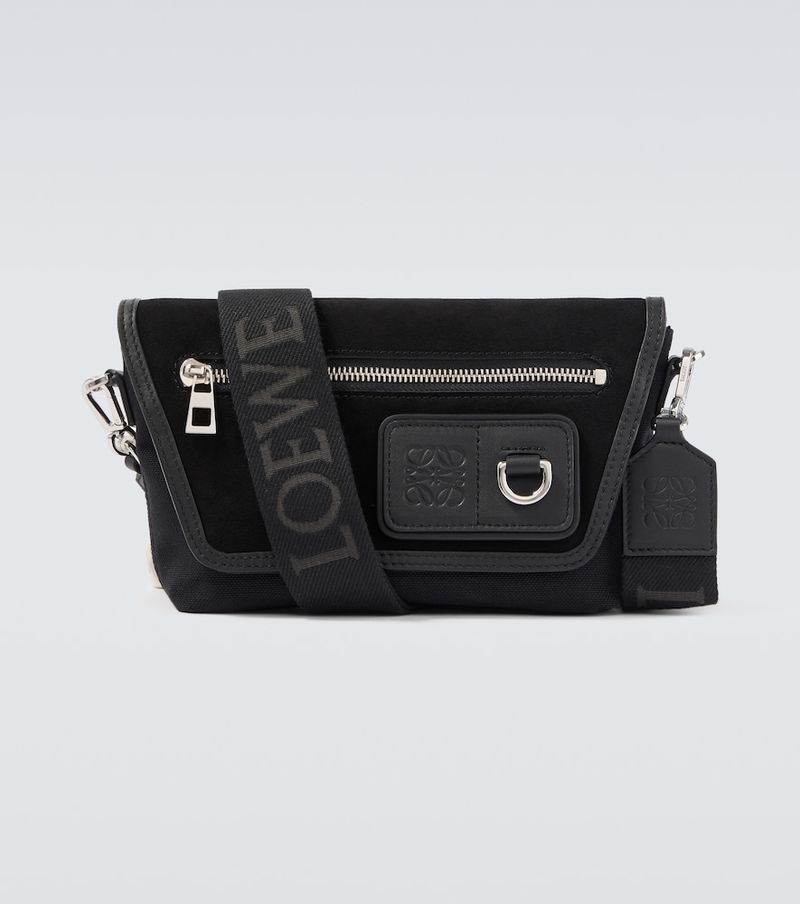 LOEWE Loewe Flex Mini canvas and suede messenger bag　ロエベ フレックス ミニ キャンバスとスエード メッセンジャー バッグ