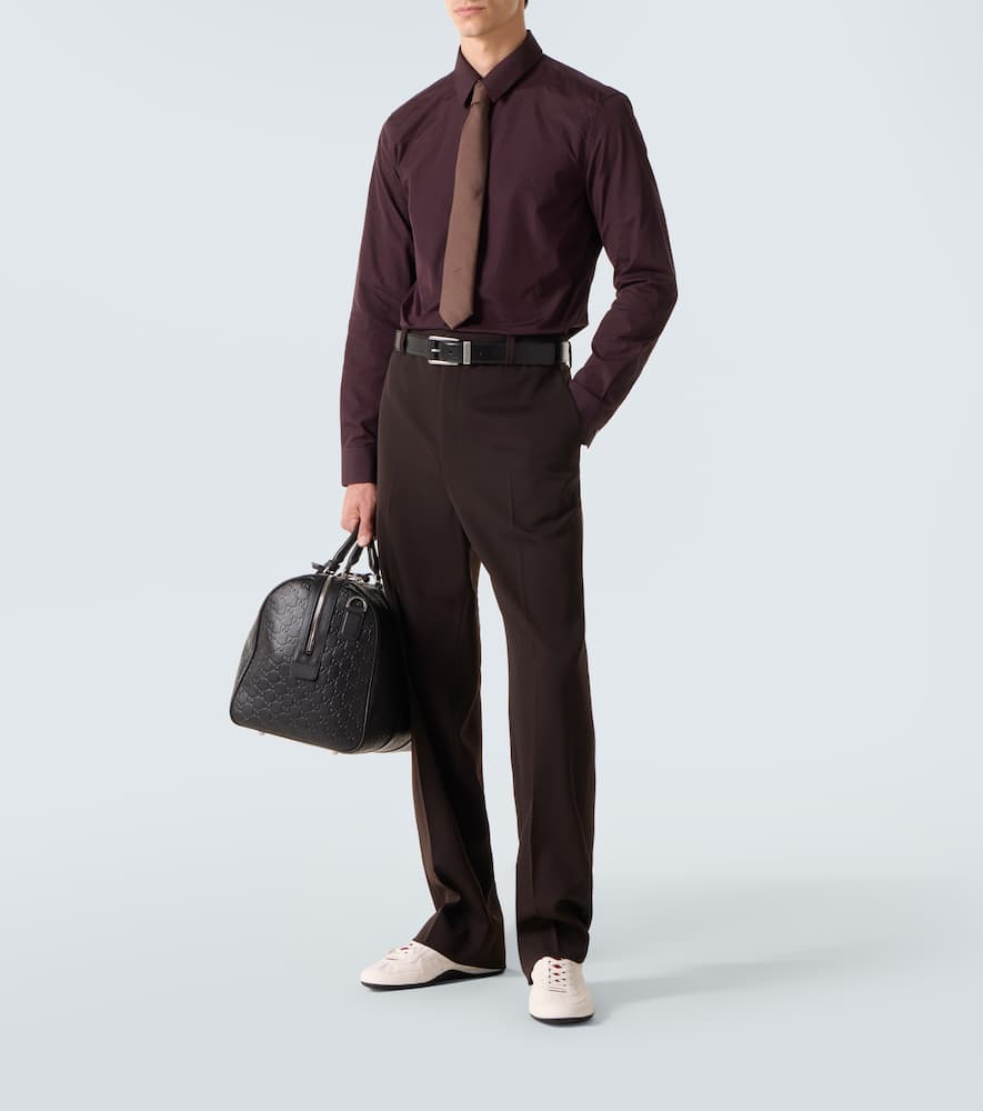 Gucci Shift Leather Sneakers In White