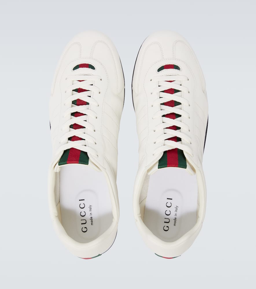 Gucci Shift Leather Sneakers In White