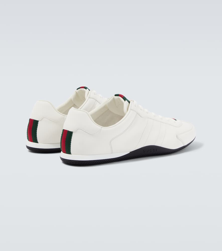 Gucci Shift Leather Sneakers In White