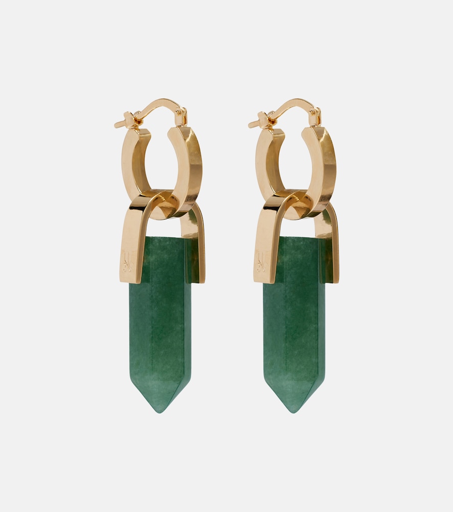 La DoubleJ Pillar embellished gold-plated earrings