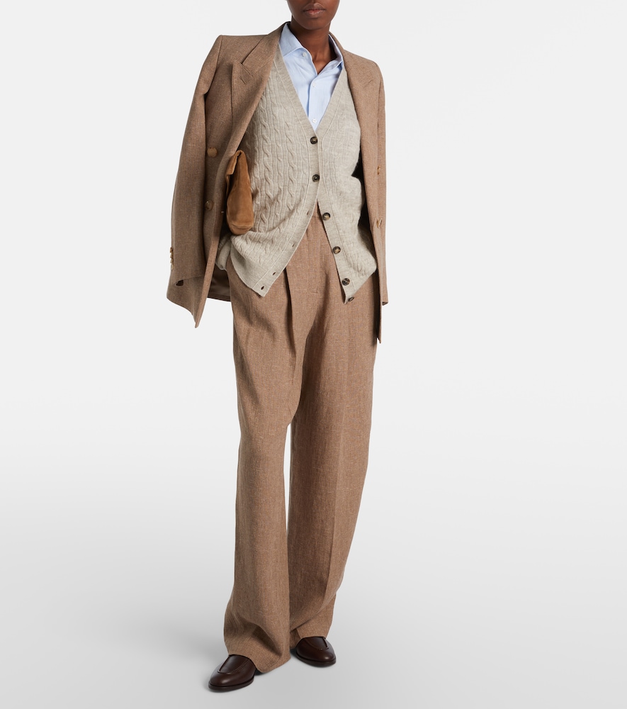 Loro Piana Walnut wool, cashmere, and silk cardigan