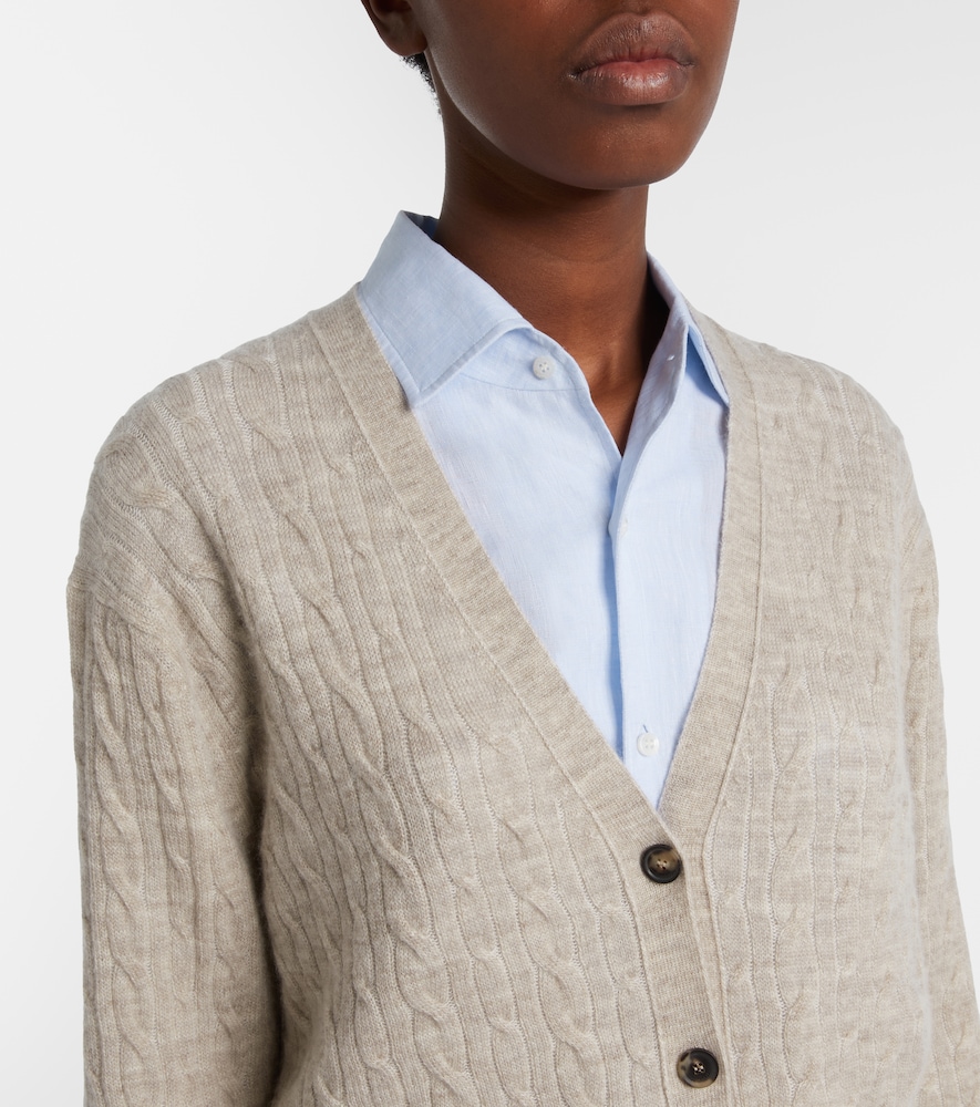  Loro Piana Loro Piana Walnut Wool, Cashmere, And Silk Cardigan 