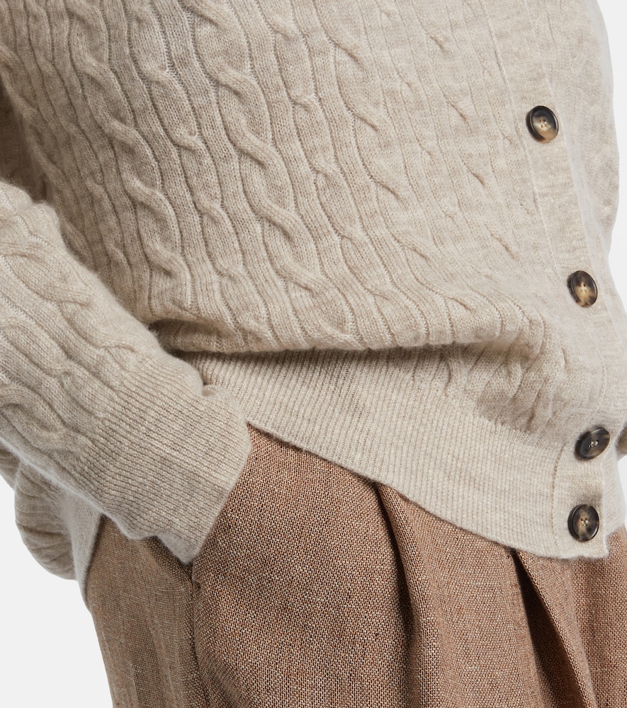  Loro Piana Loro Piana Walnut Wool, Cashmere, And Silk Cardigan 