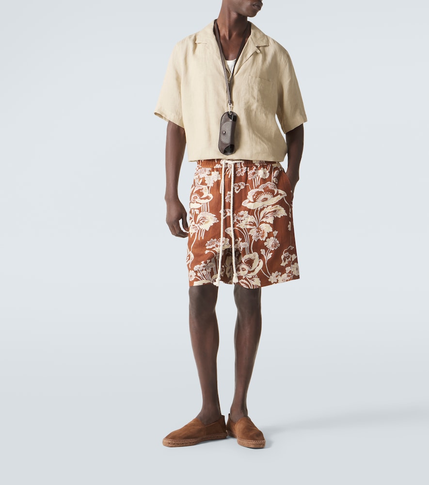  Commas Commas Floral Linen Bermuda Shorts 