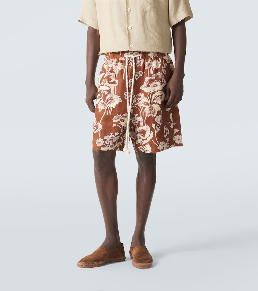  Commas Commas Floral Linen Bermuda Shorts 