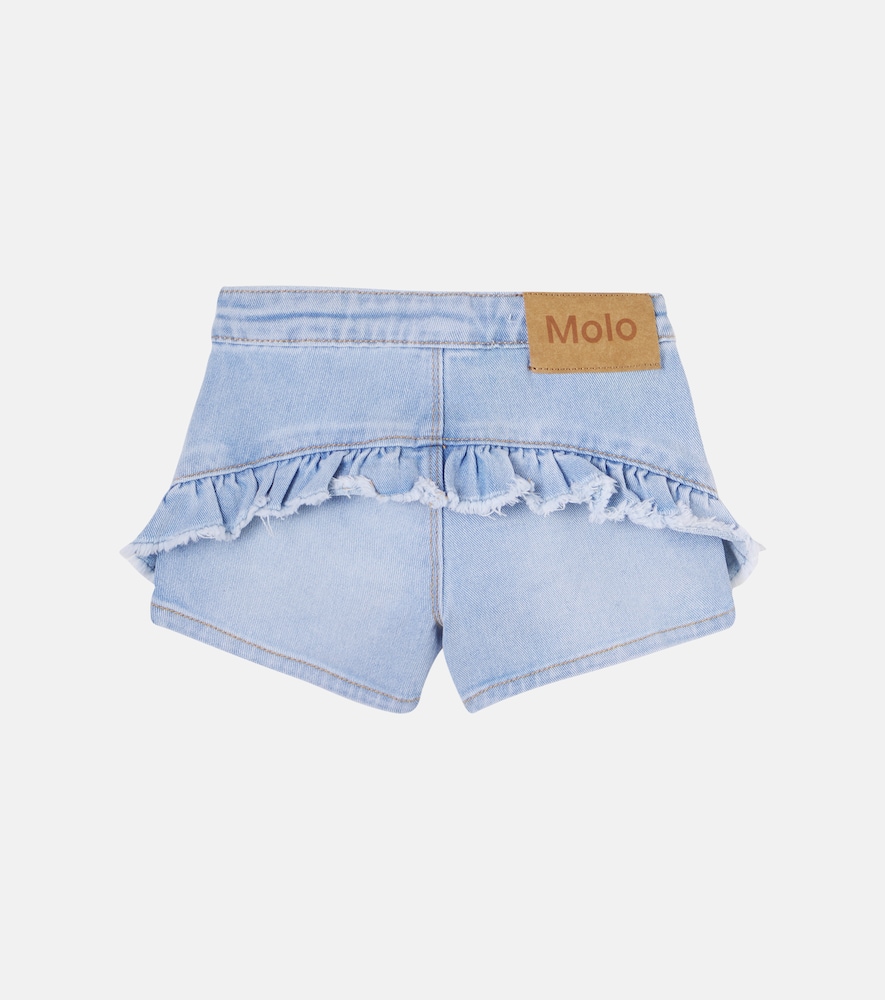  Molo Molo Agnetha Ruffled Denim Shorts 