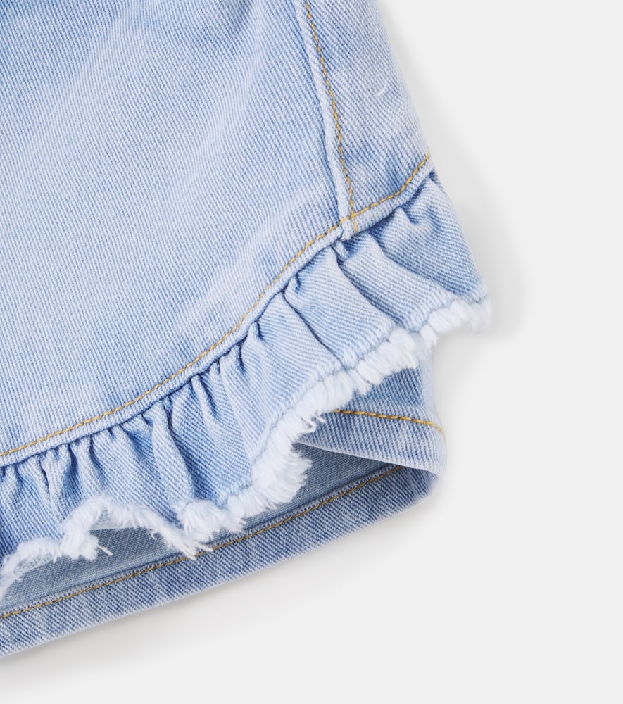  Molo Molo Agnetha Ruffled Denim Shorts 