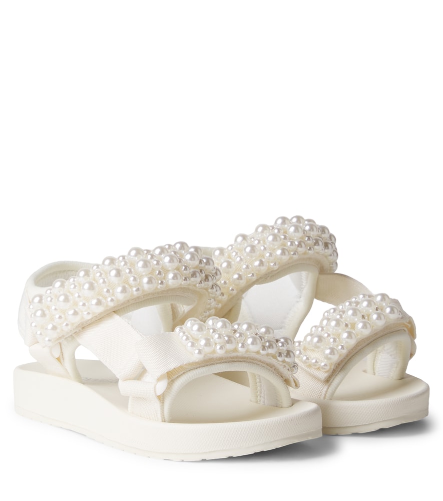 Monnalisa White Faux Pearl-Embellished Sandals UK Size 10 - Mytheresa