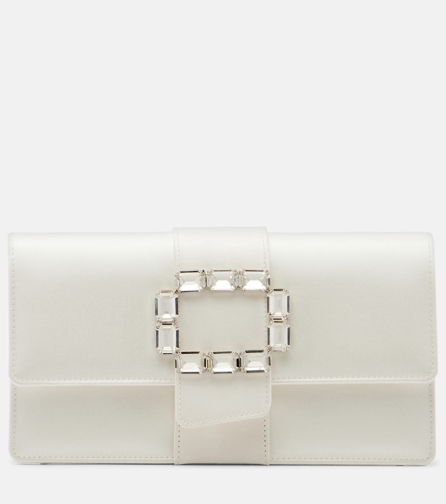 Manolo Blahnik Maycapjou embellished satin clutch