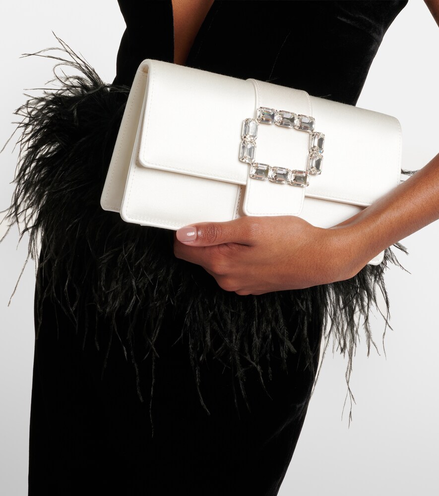 Manolo Blahnik Maycapjou embellished satin clutch