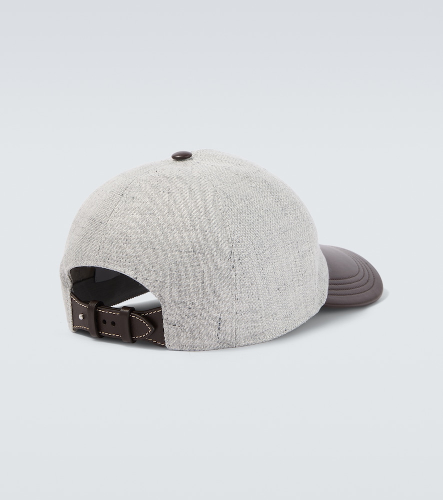  Berluti Berluti Leather And Linen-blend Baseball Cap 