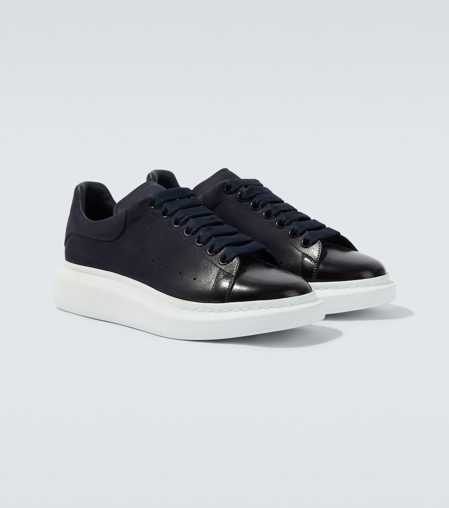 Mcqueen Men's Blue Oversized Suede-Trimmed Leather Sneakers UK Size 10.5 - Mytheresa